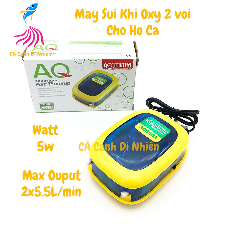 Máy sục sủi khí oxy 2 vòi 5W AQ AQ950A cho hồ cá