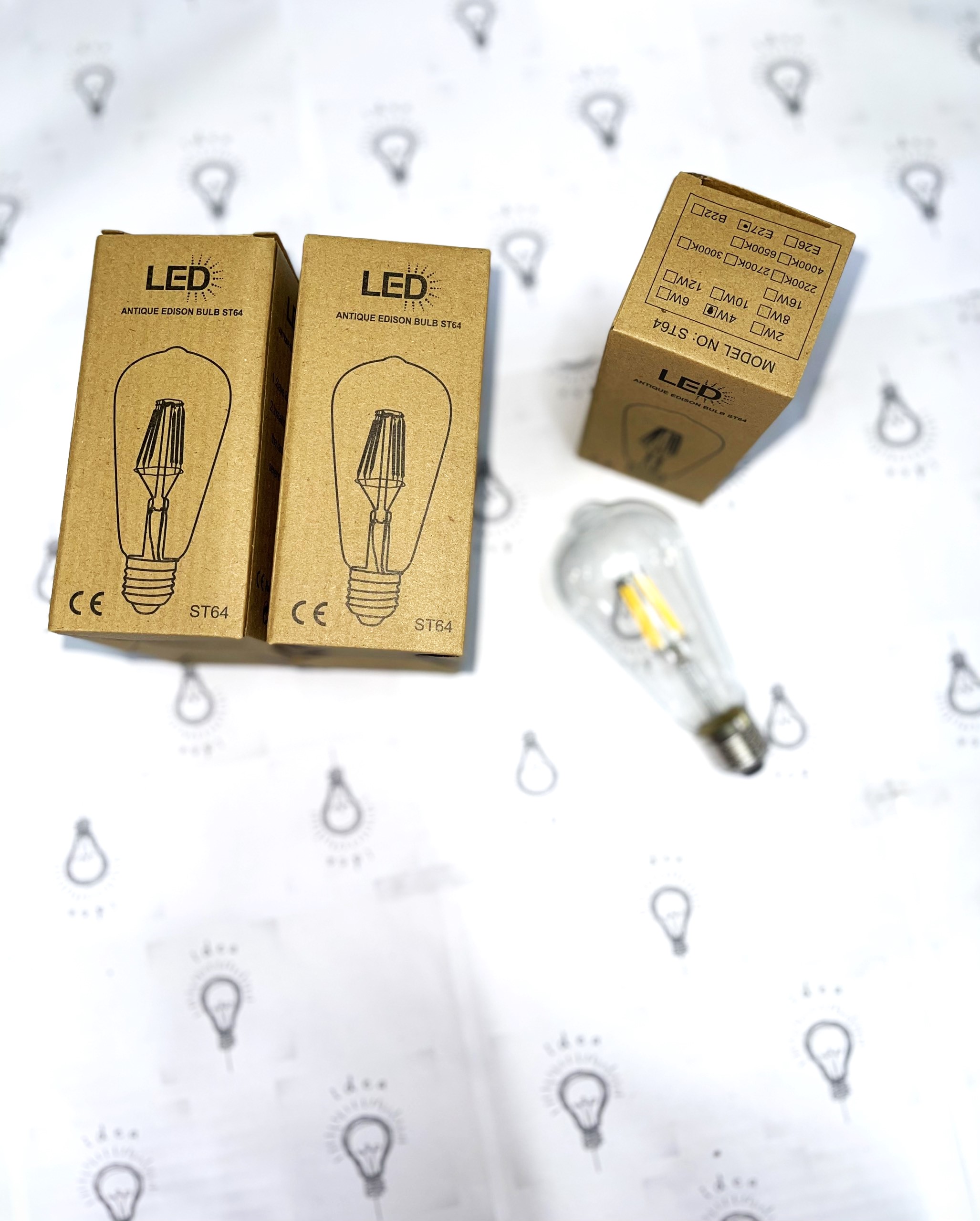 Bóng Đèn LED Edison ST64 E27 4W 2700K