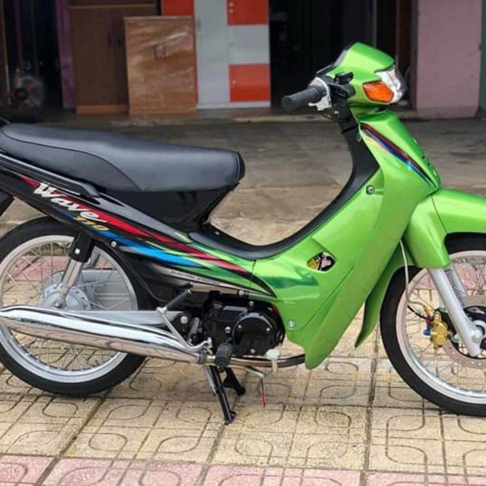 Dàn áo Wave 110 màu xanh chuối đen