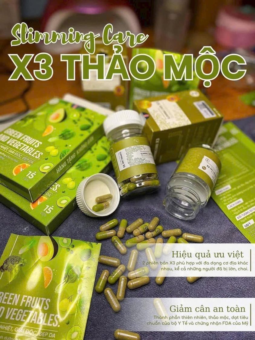 Giam Cân  X3 (số 1) - tặng Detox bơ cam
