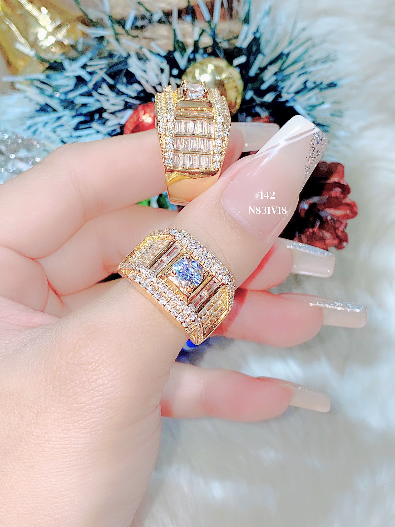 Nhẫn nam N831 mạ 18k - vàng trắng cao cấp