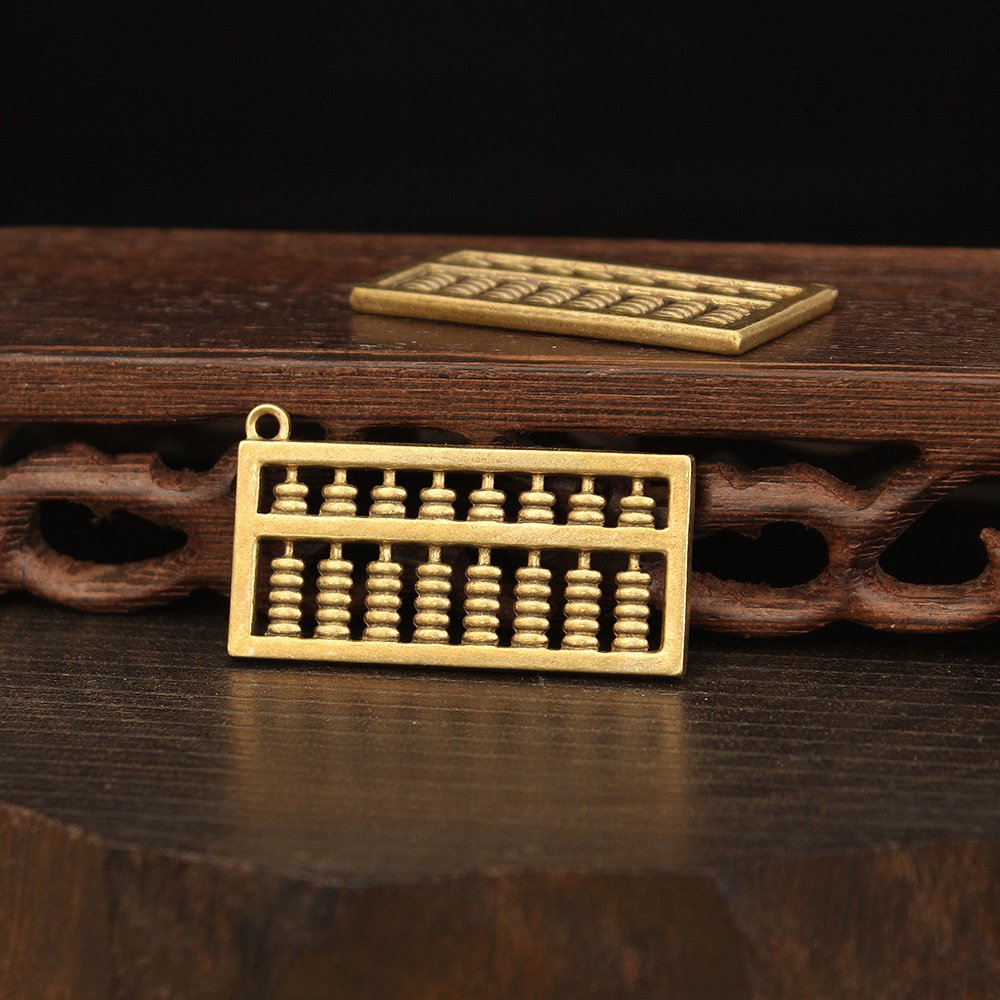 Móc Khóa Phong Thủy Hình Bàn Tính Cổ (Kích Thước: 4.6cm x 2.5cm)