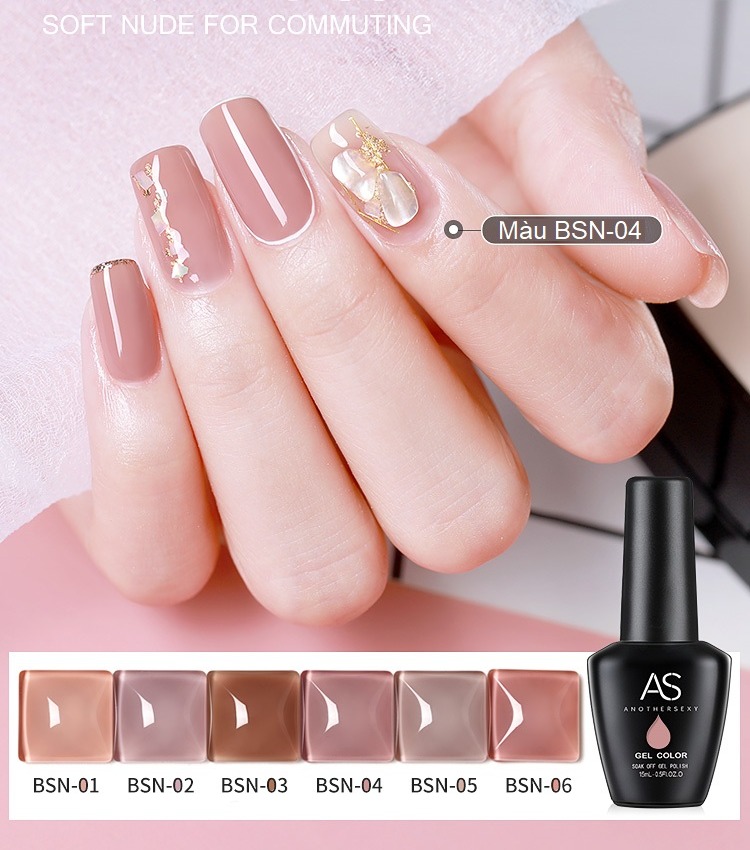 [HCM]Sơn gel AS - màu hồng nude mã BSN