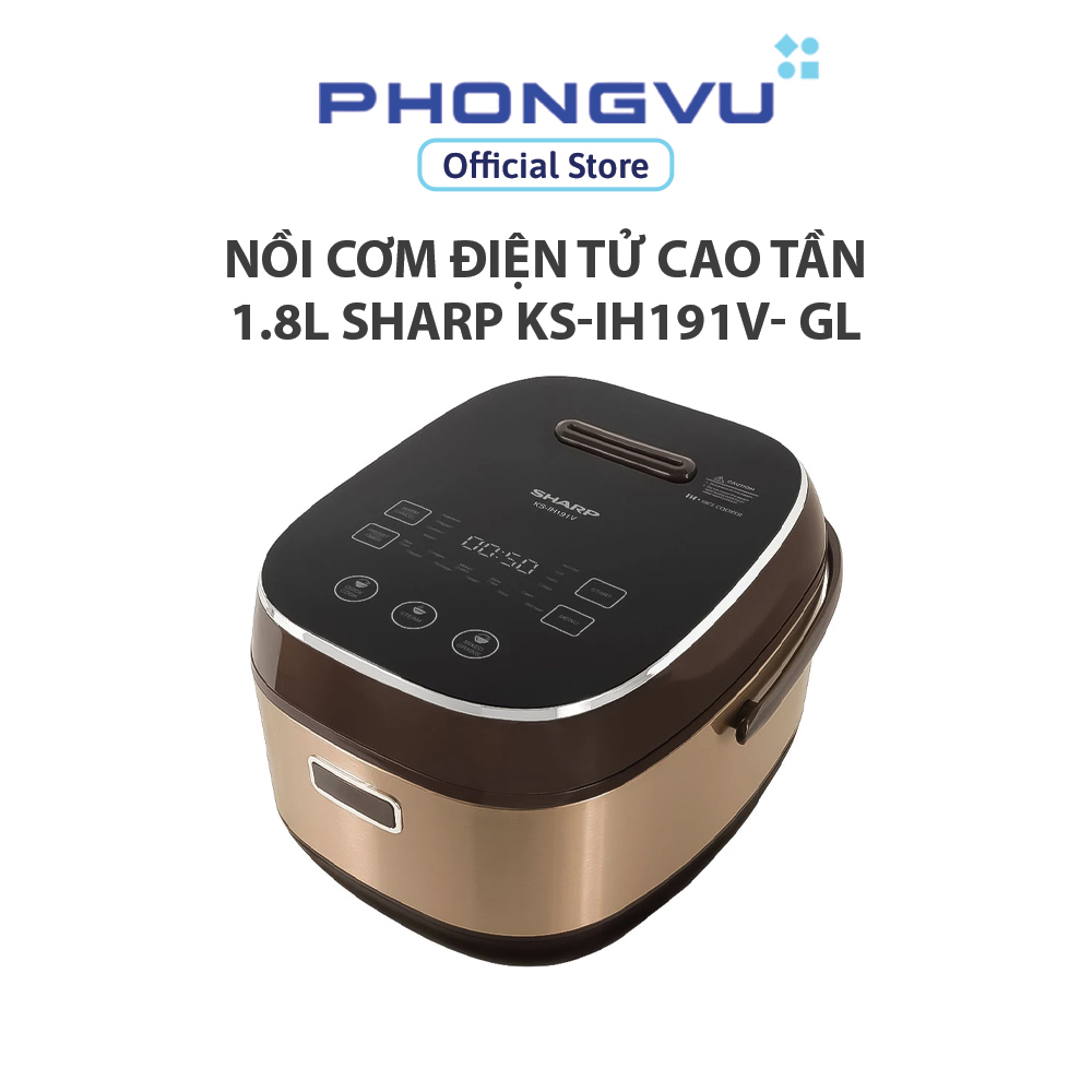 Nồi cơm điện tử cao tần 1.8l sharp ks-ih191v- gl - bảo hành 12 tháng