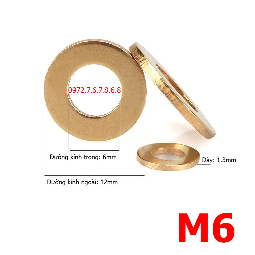 Long đền đồng thau M6 (Giá 20 cái)