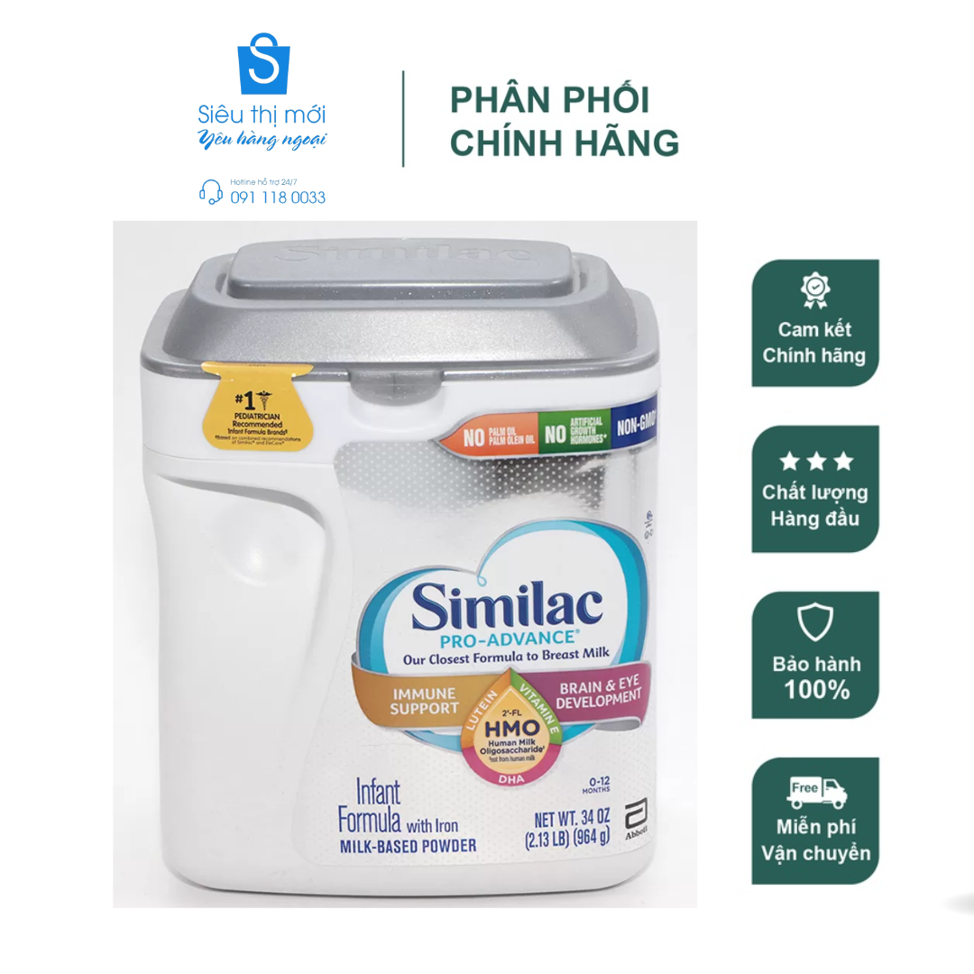Sữa Bột Similac Pro-Advance Hmo Non-Gmo Cho Bé Từ 0-12 Tháng 964g Mỹ