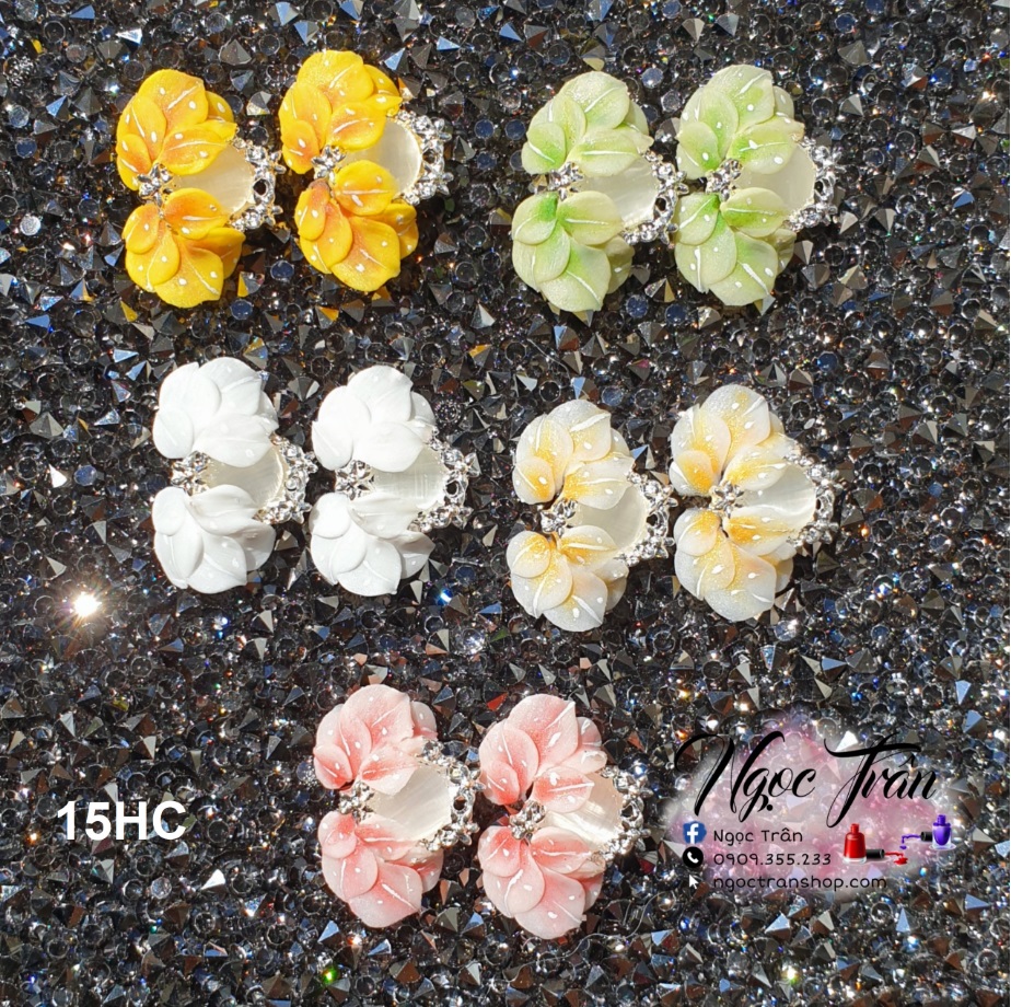 [HCM]Hoa ôm charm cao cấp - Hoa bột đính móng 15HC