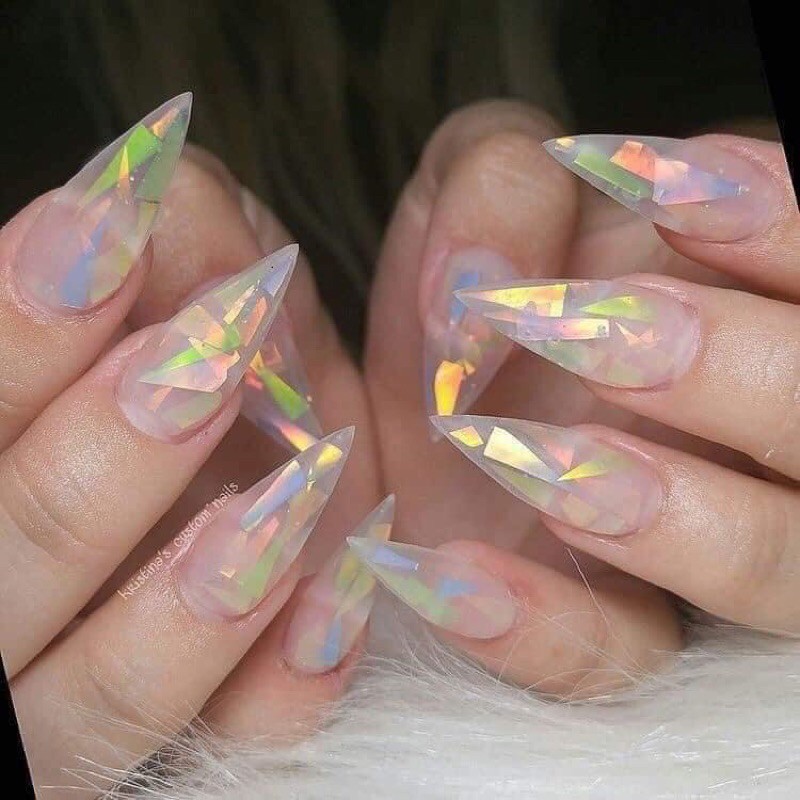 Giấy thủy tinh lấp lánh dùng ẩn g.el trang trí móng