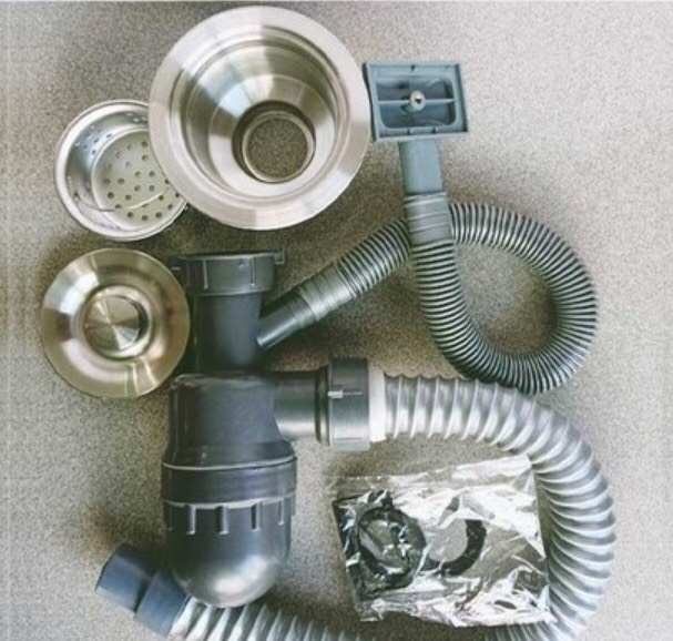 Bộ Xi Phông Xả Chậu Rửa Chén 1 Hộc Phi 140mm – Inox 304 Cao Cấp, Thoát Nước Nhanh.