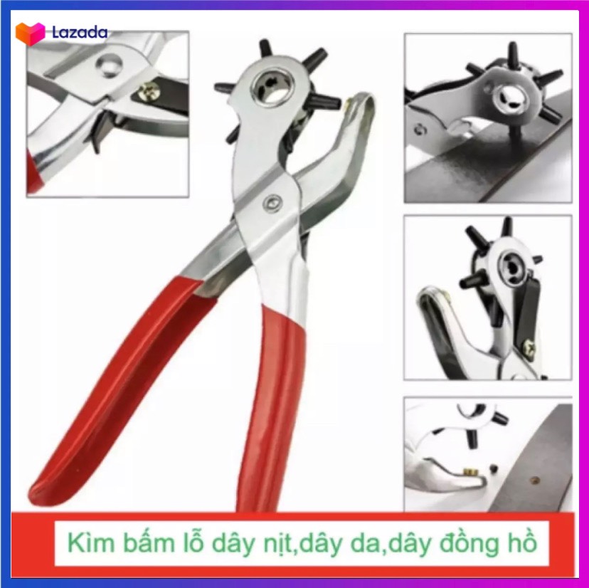 Kìm bấm lỗ dây đồng hồ, lỗ dây nịt - kềm bấm lỗ thắt lưng - đục lỗ đồ da dây da, lỗ tròn đục khoanh đa năng cầm tay.