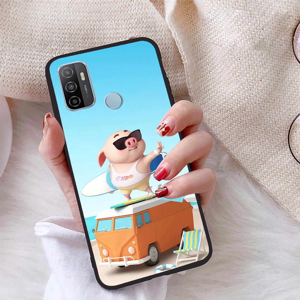 Ốp lưng Oppo A53 viền dẻo TPU BST Pig Cute