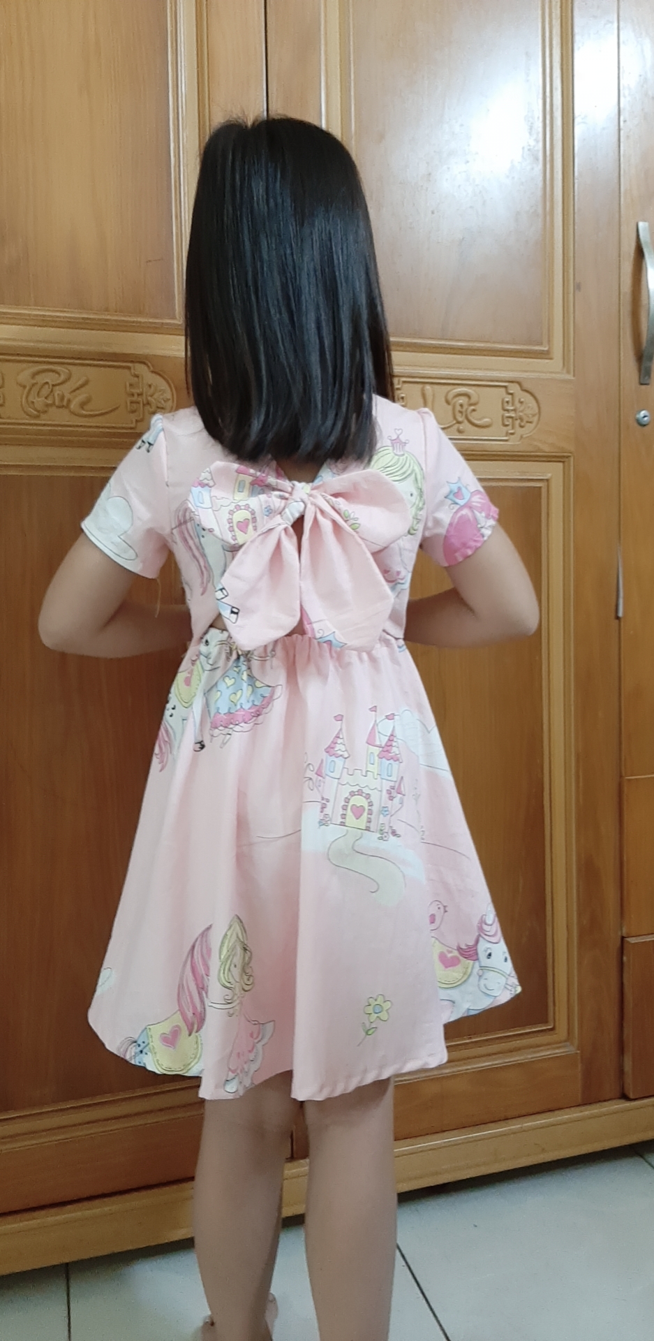 Rập Giấy DC036 - Đầm hở lưng thắt nơ