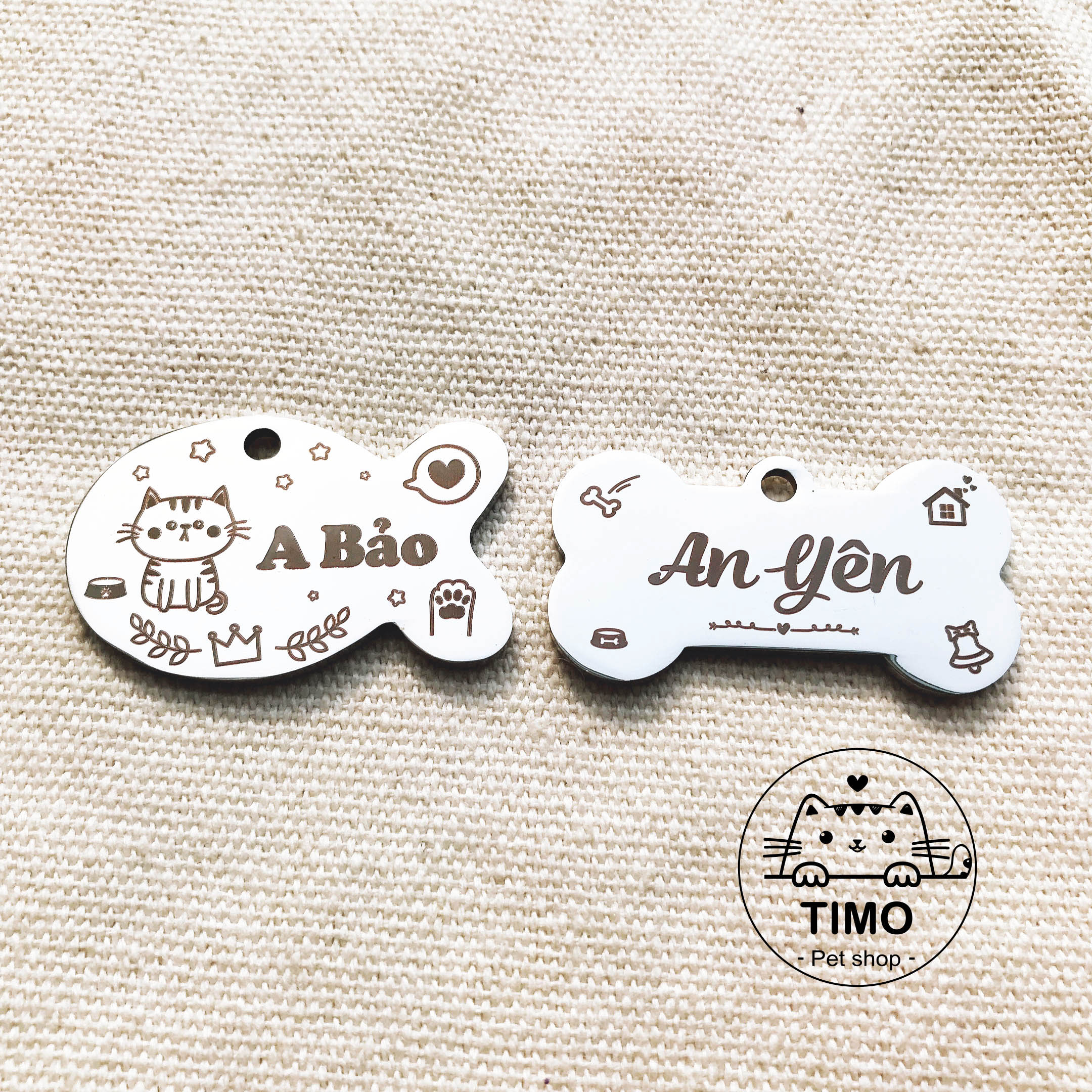 Thẻ tên Thú cưng - Inox (Tặng kèm chuông)