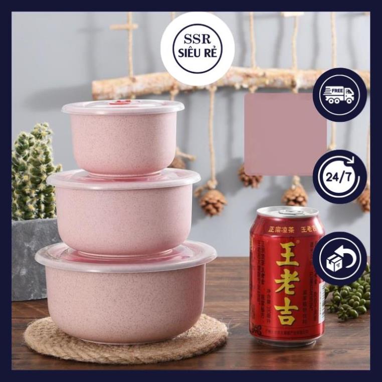 Bộ 3 cái tô lúa mạch có nắp đậy bộ 3 hộp cơm