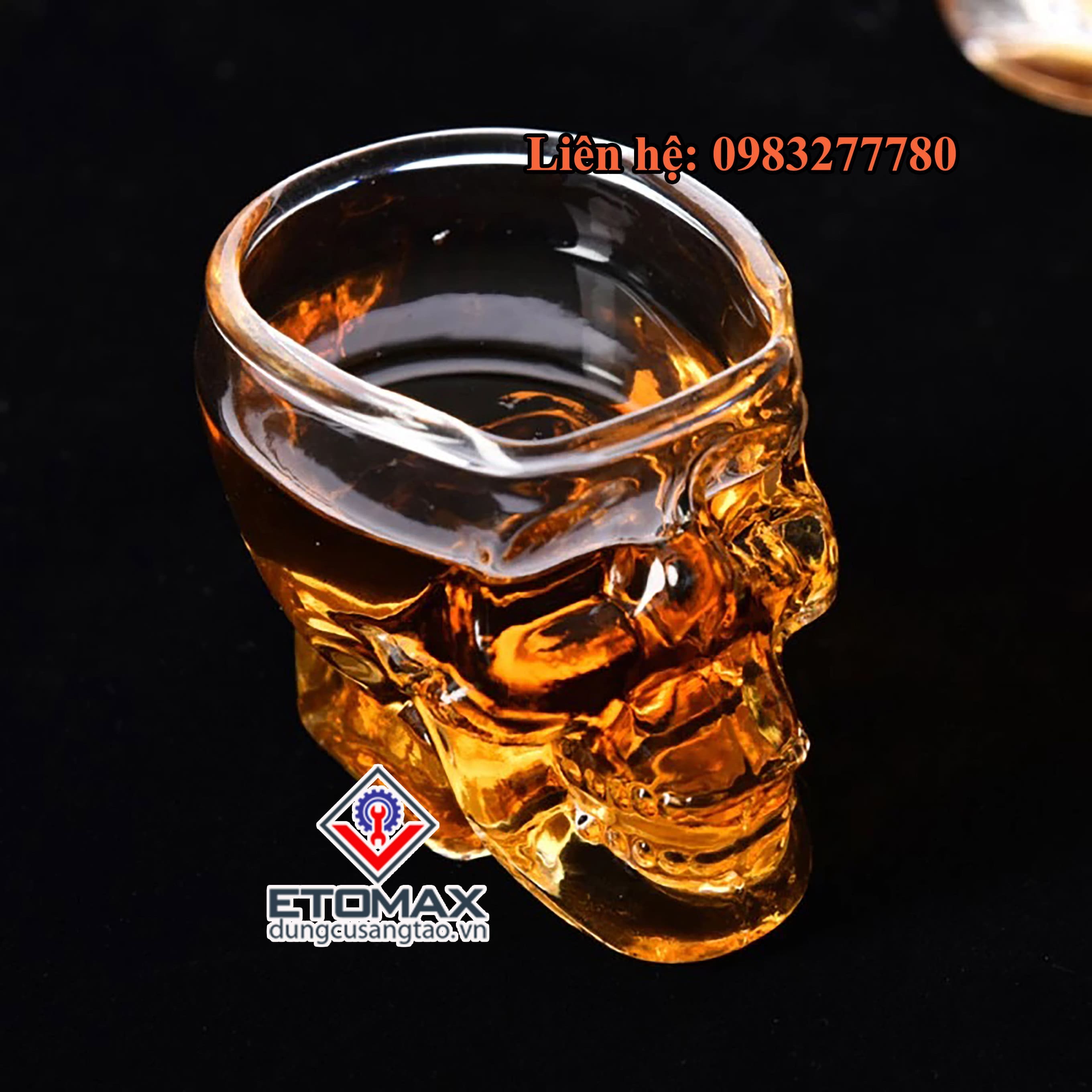 Cốc Thủy Tinh Hình Đầu Lâu 3D V2