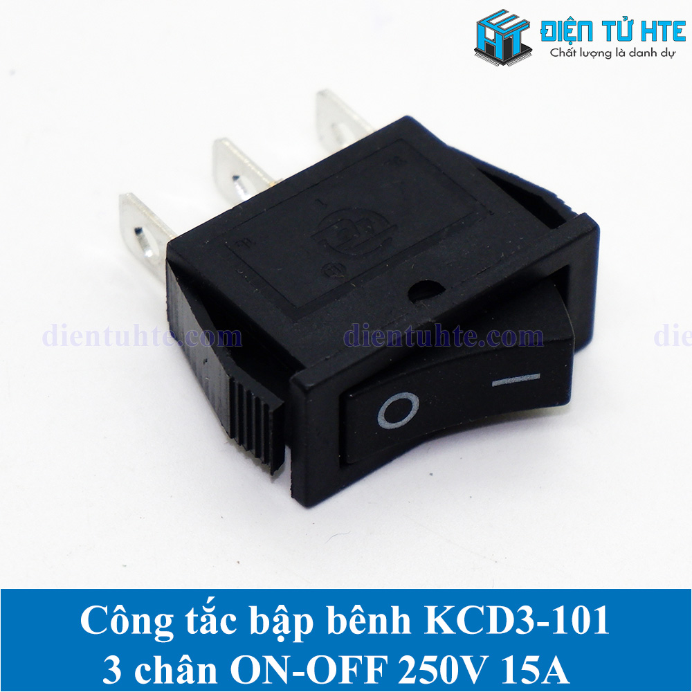 Bộ 2 công tắc bập bênh on-off kcd3 kcd3-101 3 chân 250v 15a/16a