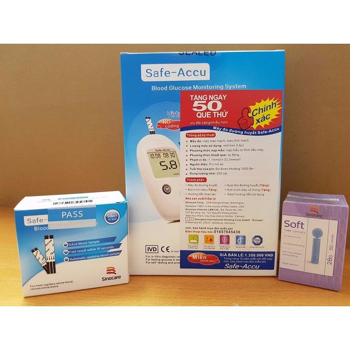 Que thử đường huyết Safe Accu Sinocare 50 que