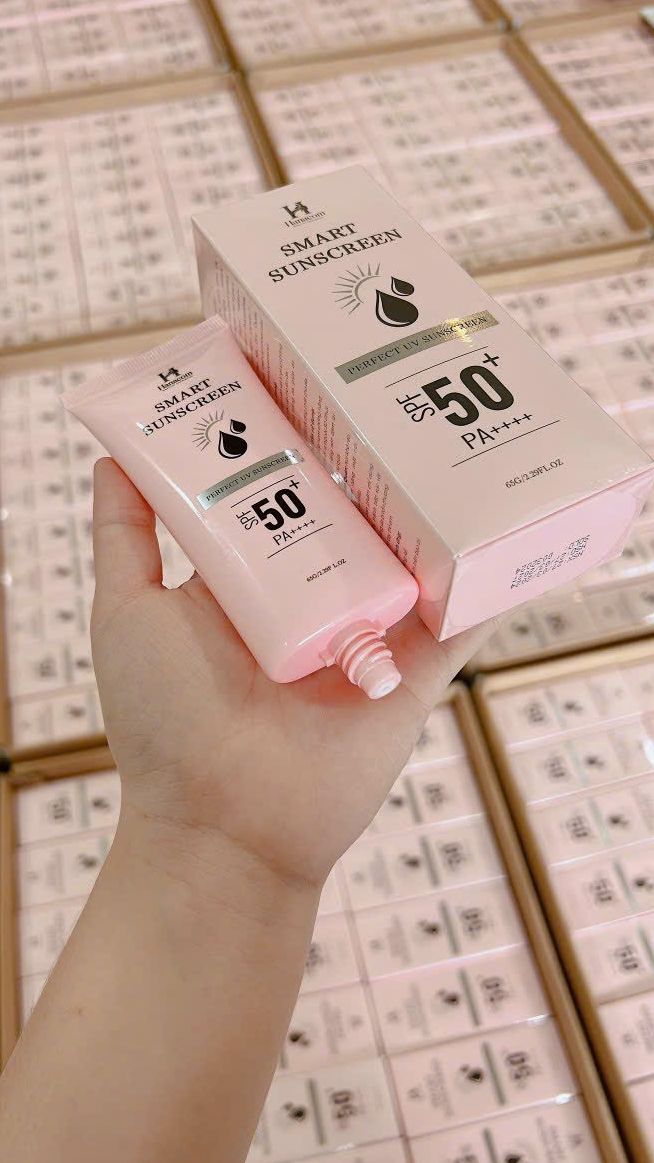 Kem chống nắng hanacom smart sunscreen spf 50+ nâng tone kiềm dầu 65g