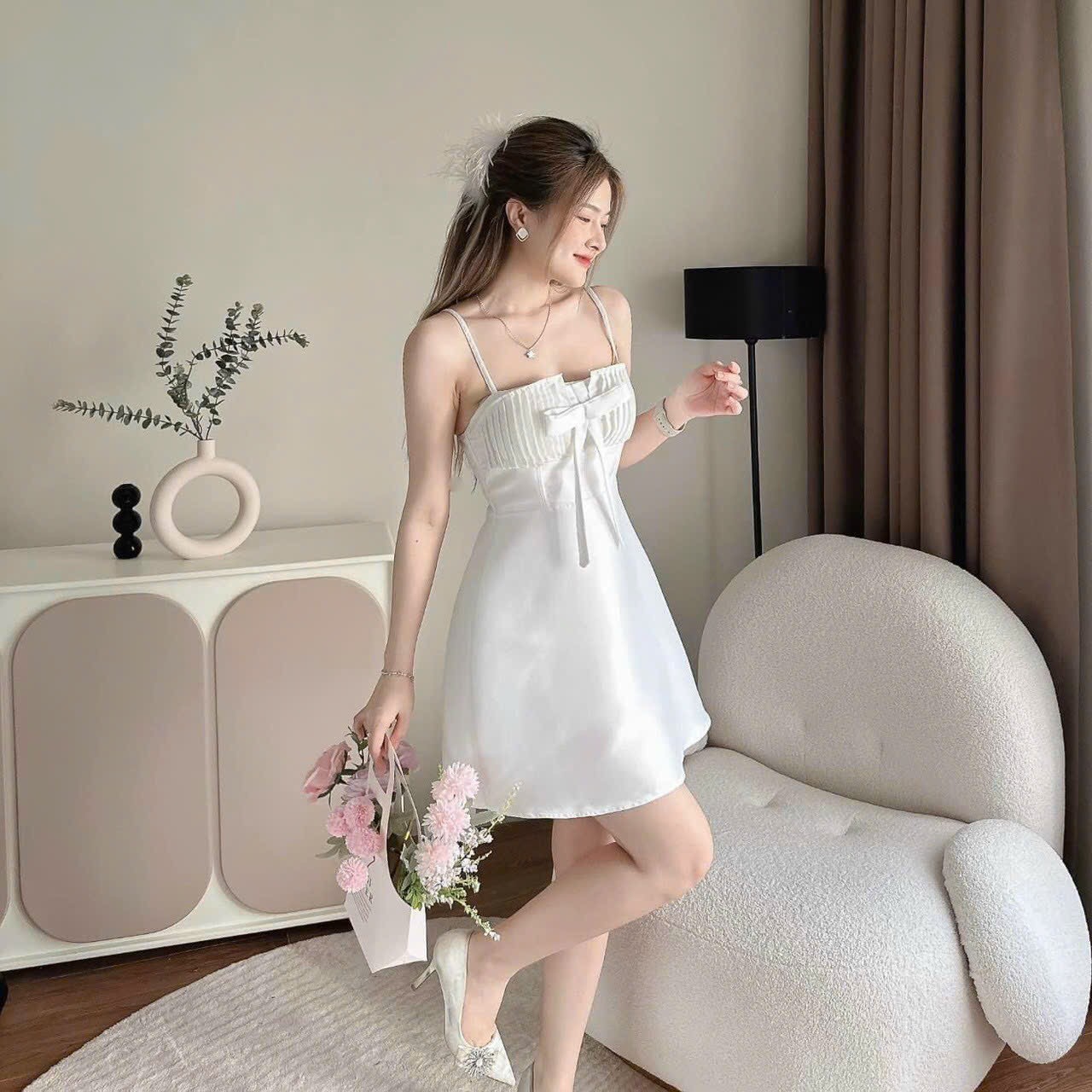 Đầm váy nữ 2 dây đạp ly ngực ( có mut ) nhé khách
