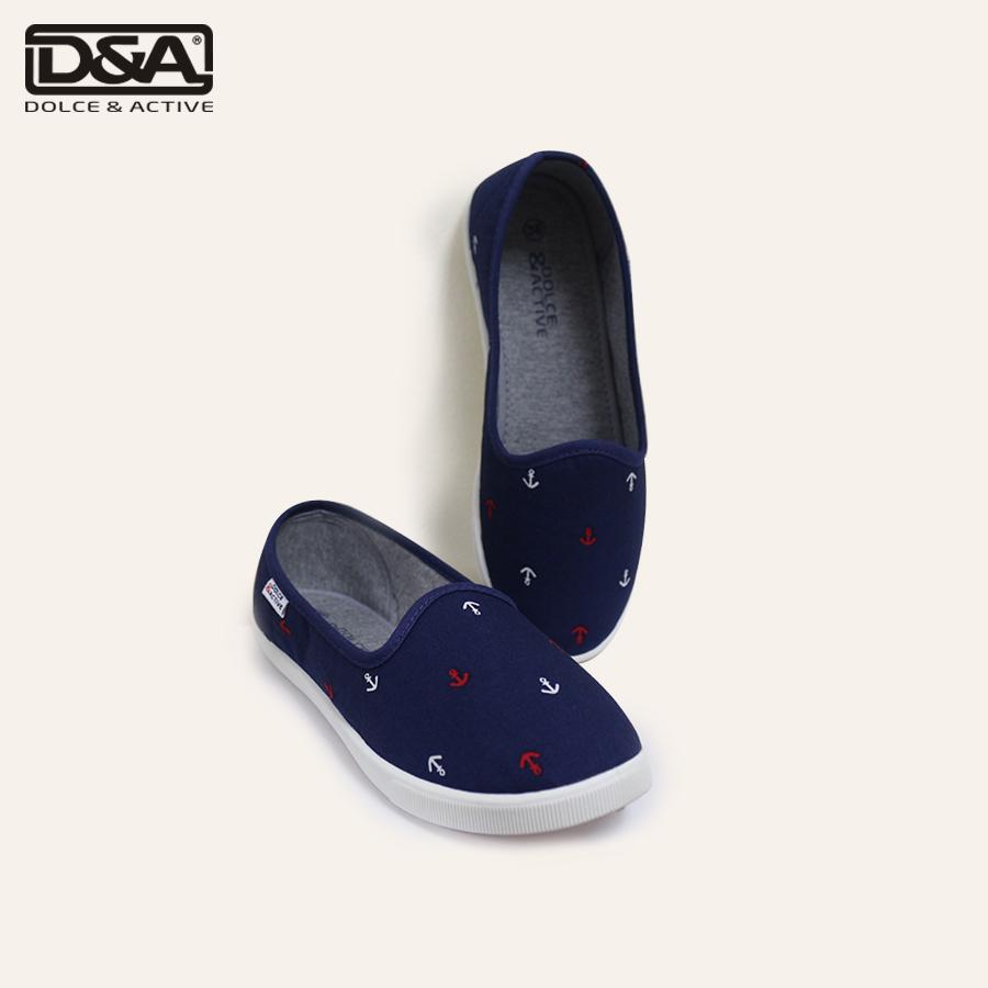 Giày slipon nữ D&A EPL1846 siêu nhẹ hình mỏ neo