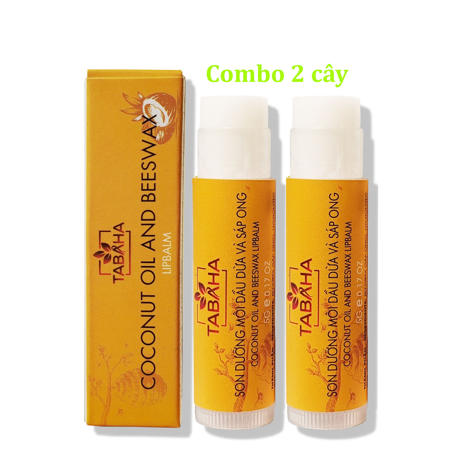 Combo 2 Son dưỡng môi thiên nhiên Tabaha thiện tình trạng thâm sạm, khô và bong tróc môi