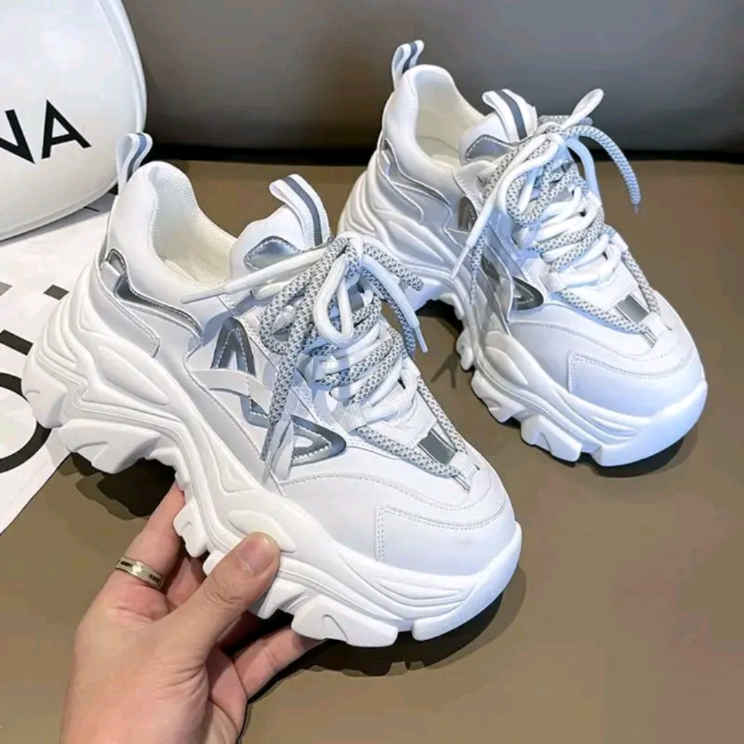 (Fullbox) Giày Sneaker Thể Thao nữ độn đế da cao cấp SanTa
