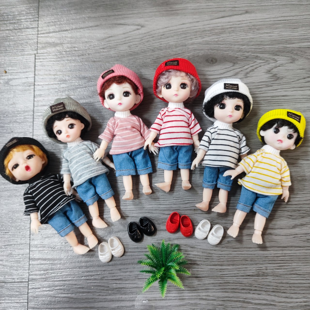 búp bê bé trai 16cm mẫu mới mặc đồ thu đông đẹp