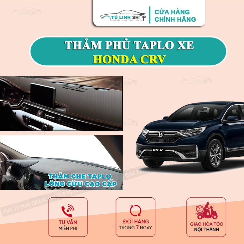 Thảm taplo HONDA CRV chính hãng MINCAR hoặc bằng lông Cừu 3 lớp và Da Cacbon