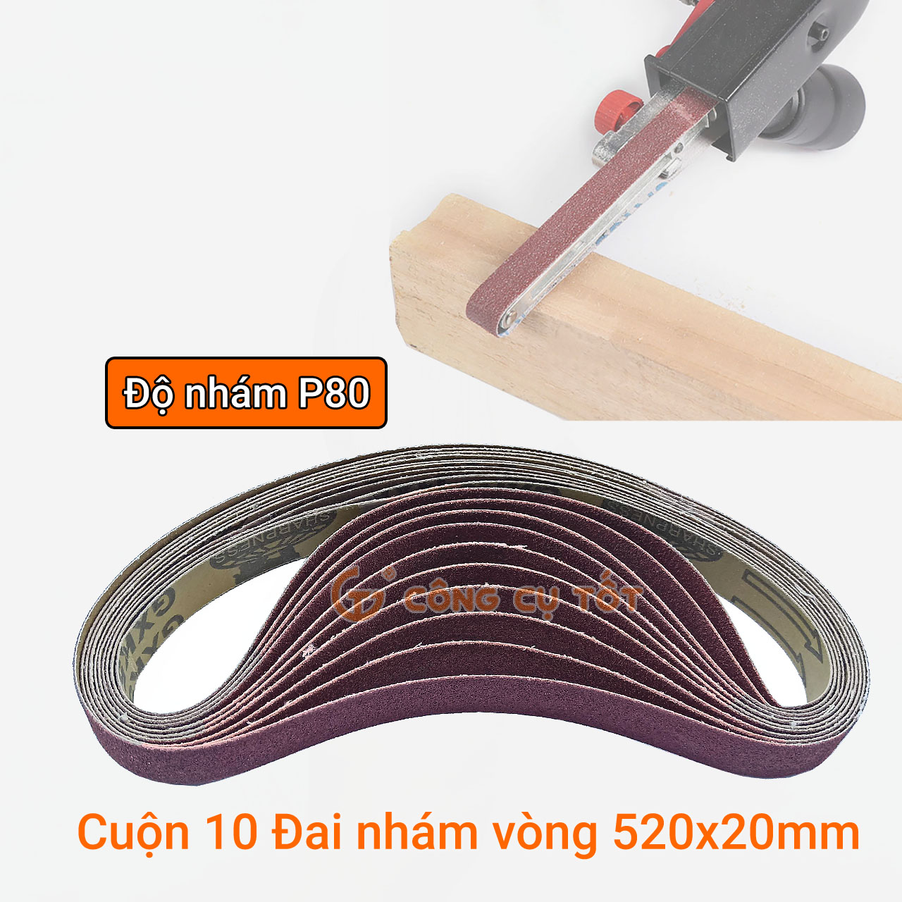 10 chiếc Đai nhám vòng cho máy mài đai 520x20mm