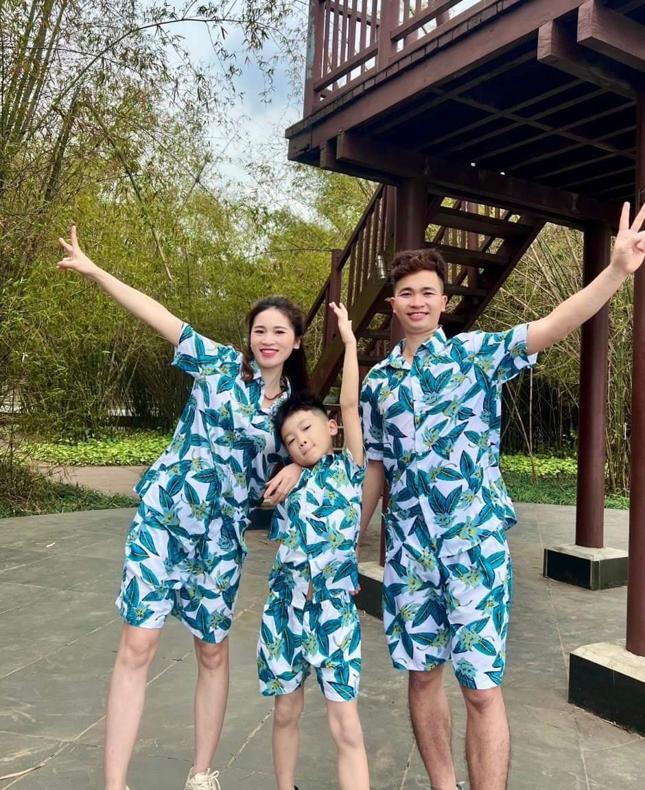áo đi biển, áo kate sơ mi họa tiết