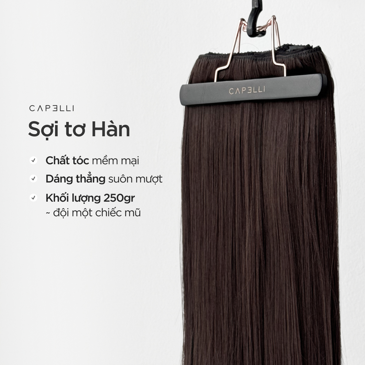 Tóc Kẹp 6 Phím CAPELLI Dáng Thẳng 45-55cm