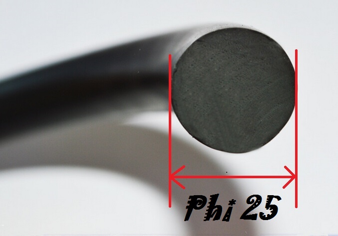 Dây/Gioăng cao su tròn phi 25, đặc, đen, chịu dầu tốt