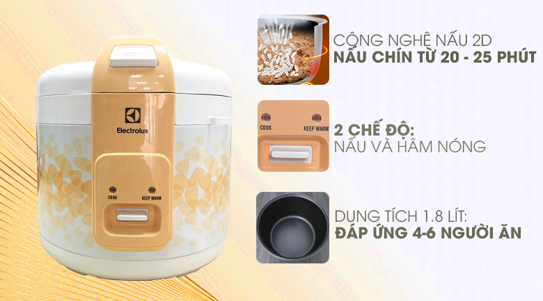 Nồi Cơm Điện Electrolux 1.8 lít ERC3105