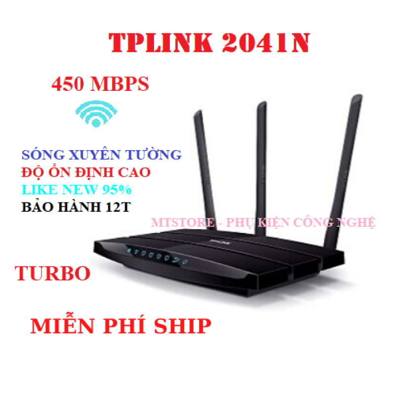 Bộ Phát Wifi - Cục Phát Wifi TPLink 3 râu 2041N chuẩn 450 Mbps Sóng Xuyên Tường, router wifi xuyên tường sóng khỏe - BH 6 Tháng