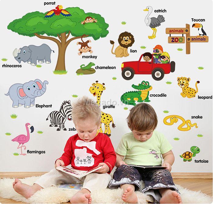 Decal tranh dán tường mẫu tiếng anh 02 dành cho bé