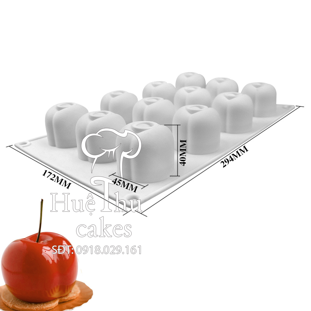 Khuôn silicon Quả Táo làm bánh rau câu 4D