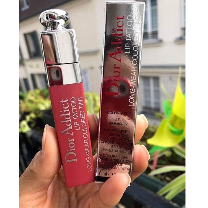 [HCM]SON DIOR ADDICT LIP TATTOO MÀU 571 CRANBERRY ĐỎ ĐẤT
