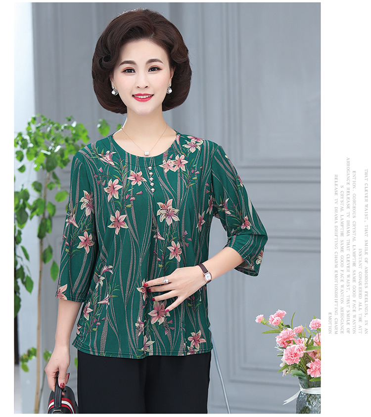 Áo sơ mi hoa trung niên cao cấp