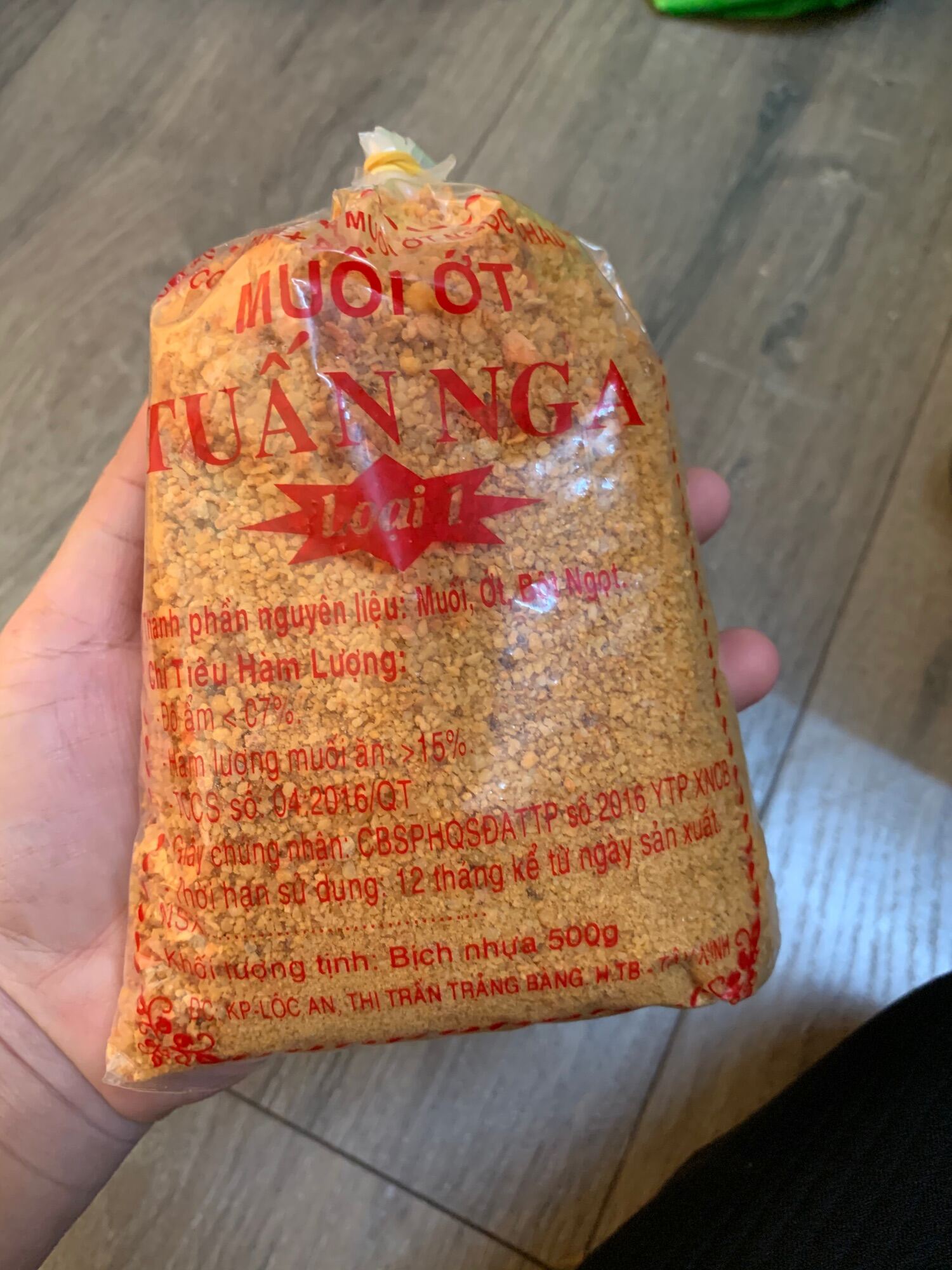 500g muối ớt tôm tây ninh thơm ngon