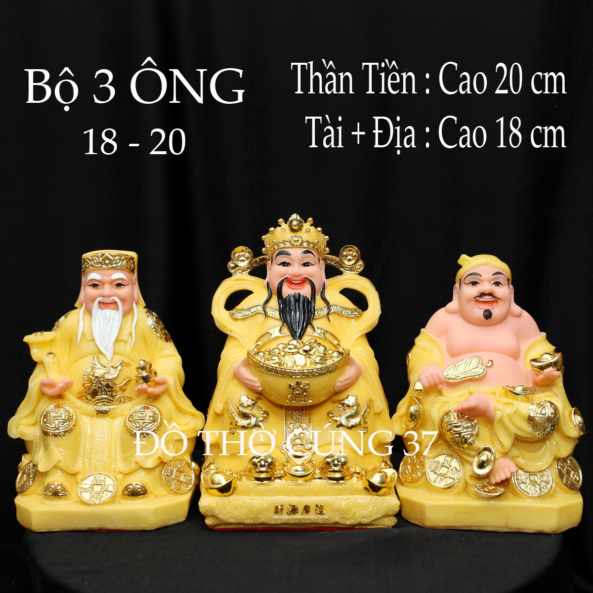 Bộ 3 ông thần tài +thổ địa +thần tiền