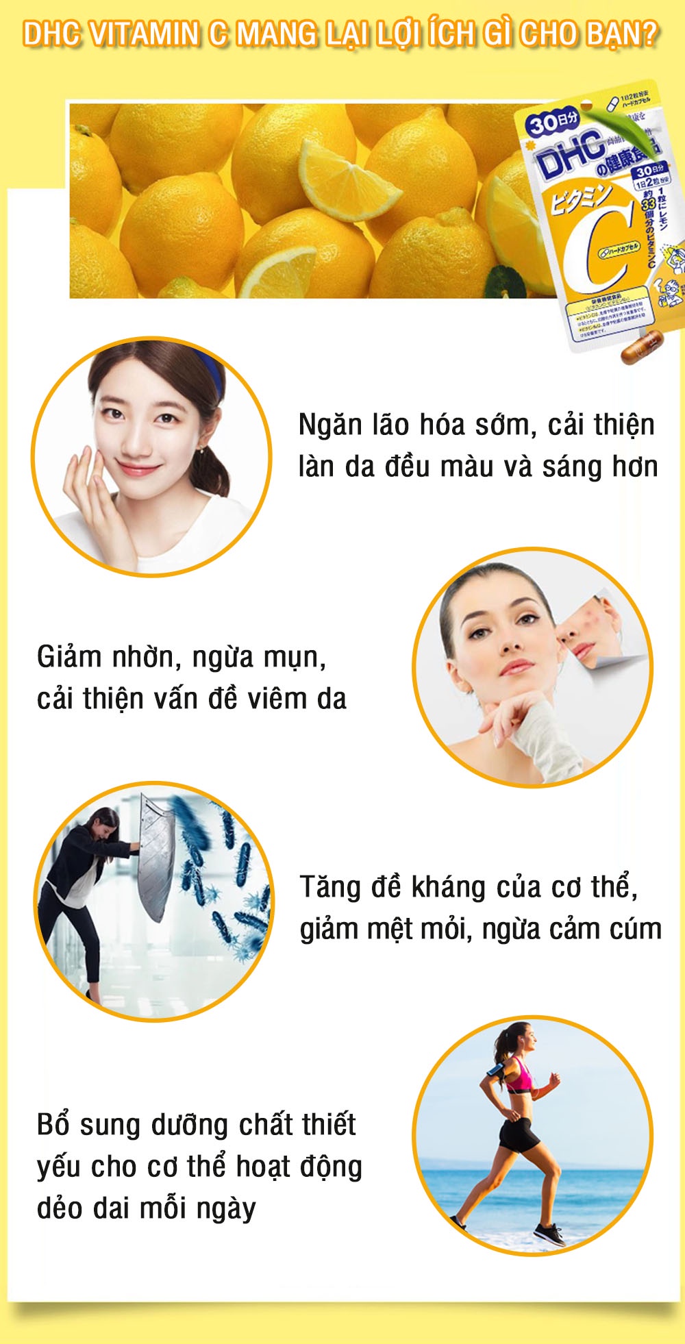 Viên uống bổ sung Vitamin C DHC Nhật Bản