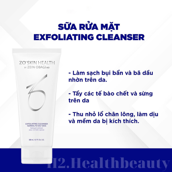 Sữa rửa mặt cho da thường và da thiên dầu EXFOLIATING CLEANSER