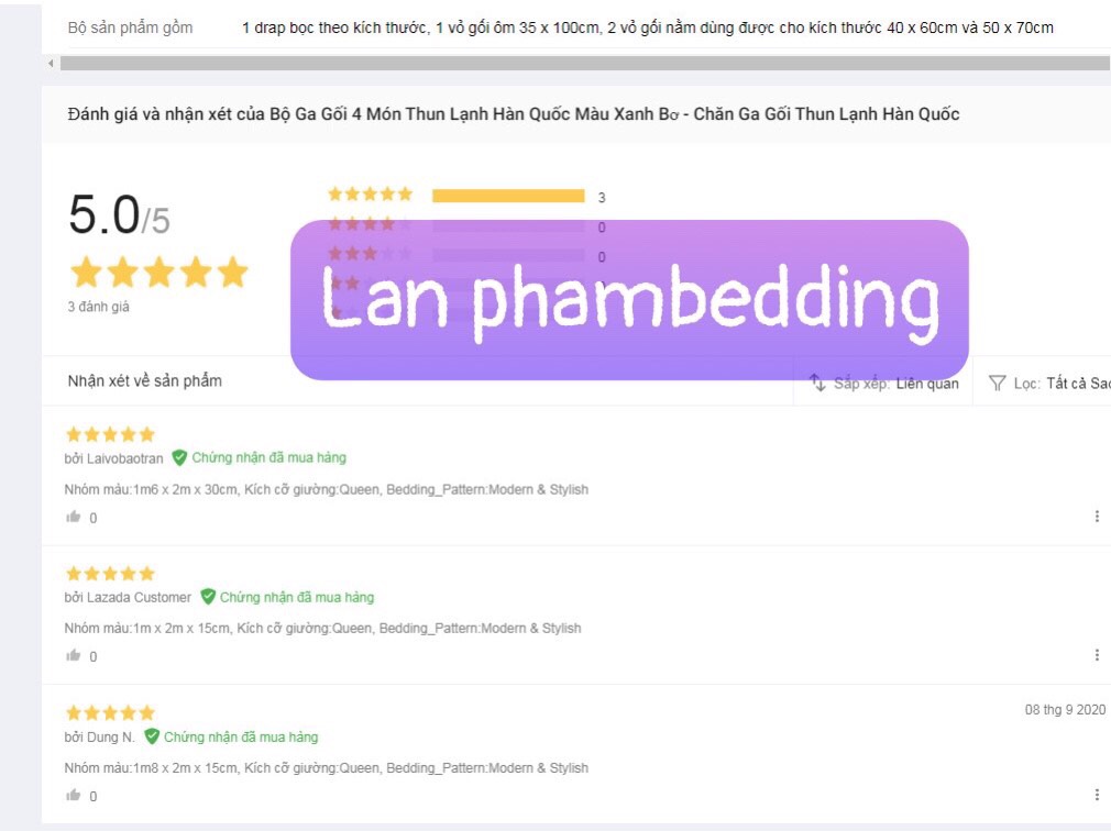 [HCM]( Thun Hàn Quốc Loại 1) Bộ 4 Món Ga Gối Thun Mát Mềm Cao Cấp Lan Pham Bedding - Tím Đậm