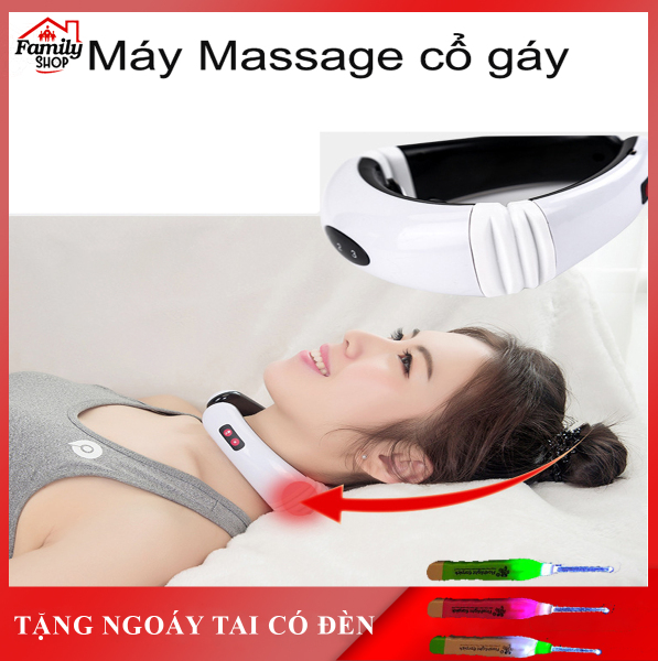 Máy Massage cổ 3D trị liệu cao cấp có sạc pin - 6 kiểu rung khác nhau - Rung kết hợp xung điện từ trường xua tan đau nhức vai gáy hiệu quả, tiện lợi và tiết kiệm nhập khẩu