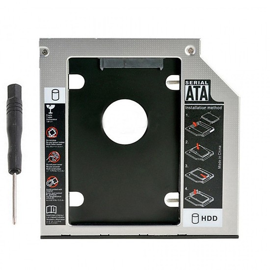 CaddyBay nhôm loại dày 12,7mm và mỏng 9,5mm cho Laptop lắp 2 ổ cứng