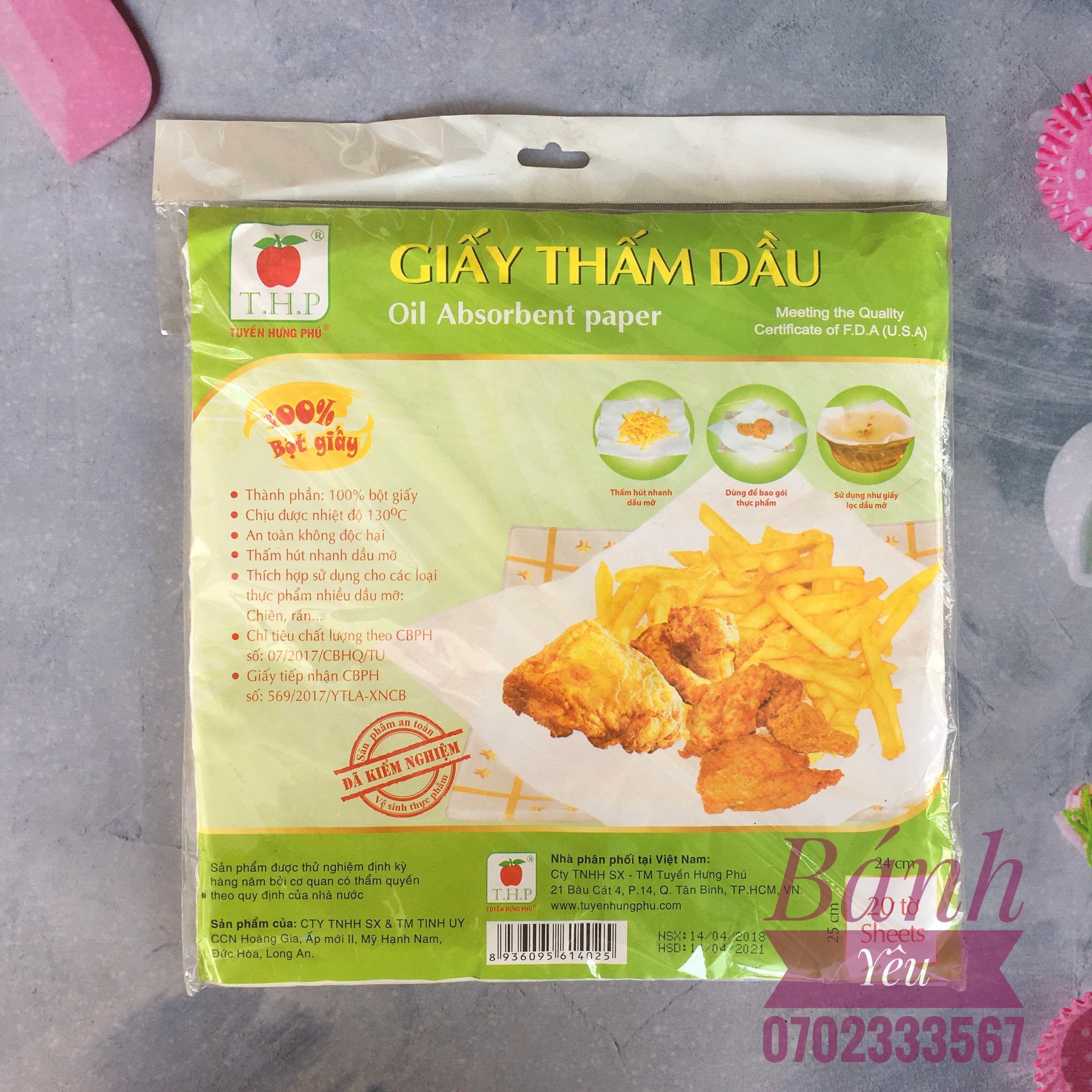 Giấy thấm dầu 20 tờ