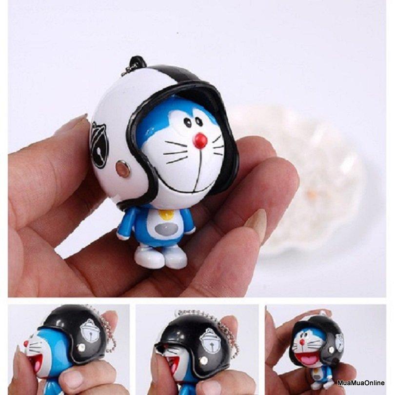 Móc Khóa Hình Doremon Đội Nón Bảo Hiểm Kute