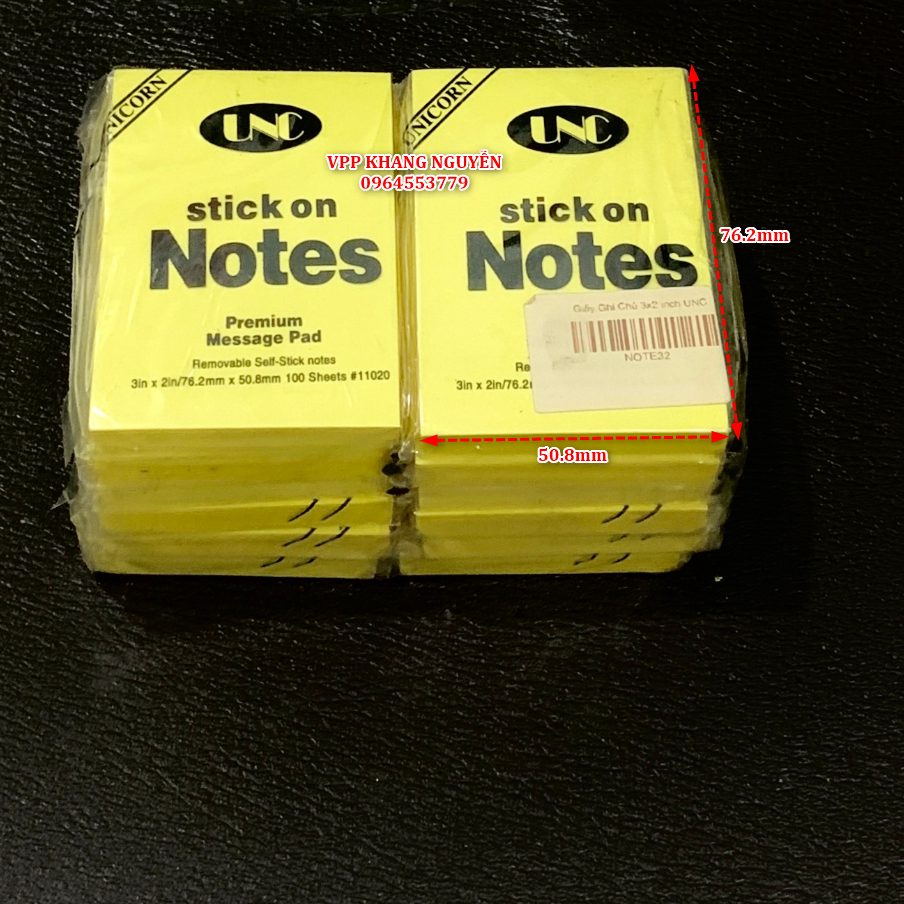 1 lốc giấy note vàng unc