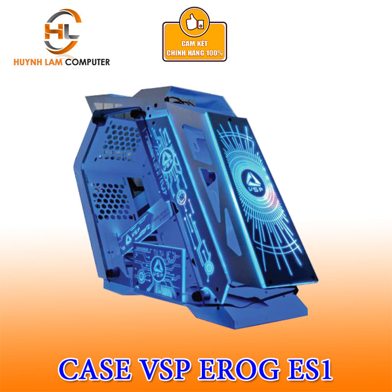 Thùng Máy Tính Case VSP E-ROG ES1 (MÀU XANH) Gaming Kính cường Lực (chưa kèm Fan)