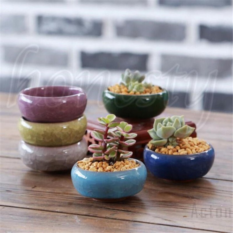 [HCM]Chậu cây mini bằng gốm sứ siêu cưng dành cho các tín đồ trồng sen đá - Giao màu ngẫu nhiên như hình - Trang Flowers